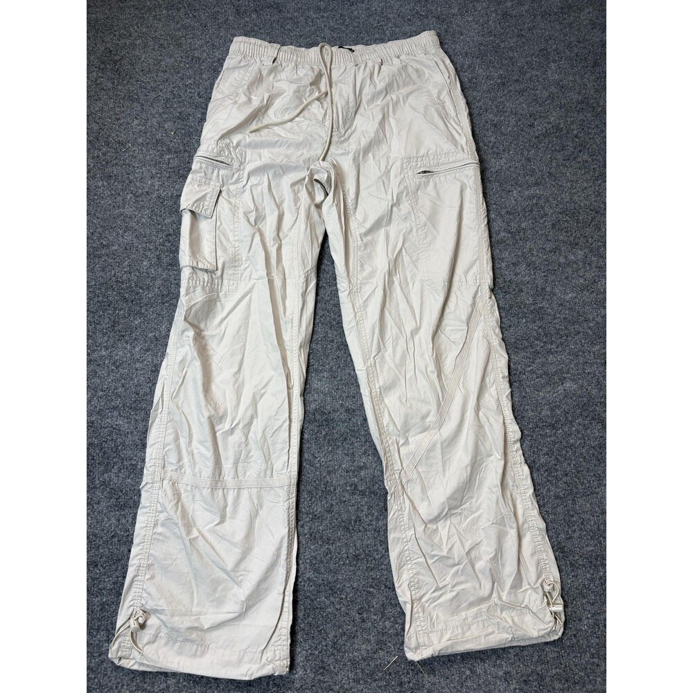 Standard Cloth Cargo Pants Mens M 30x29 White Relaxed Fit Elastic Waist Casual